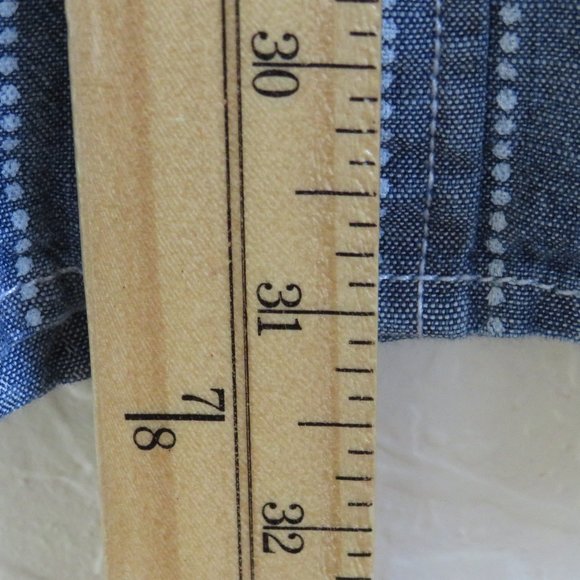 Old Navy* Men's Short Sleeve Button Down Curved Hem Pocket Stripe Shirt~ XXL - Picture 9 of 12